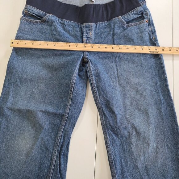 Old Navy Maternity Jean Women 10 / 10L Blue Taper High Rise Cropped Cotton Denim - Picture 6 of 16